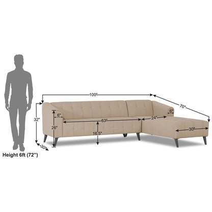 Adorn India Exclusive Mystic L Shape 6 Seater Sofa Set (RHS) (3 Year Warranty)