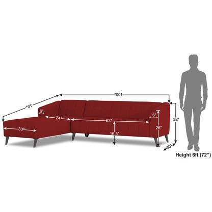 Adorn India Exclusive Mystic L Shape 6 Seater Sofa Set (LHS) (3 Year Warranty)