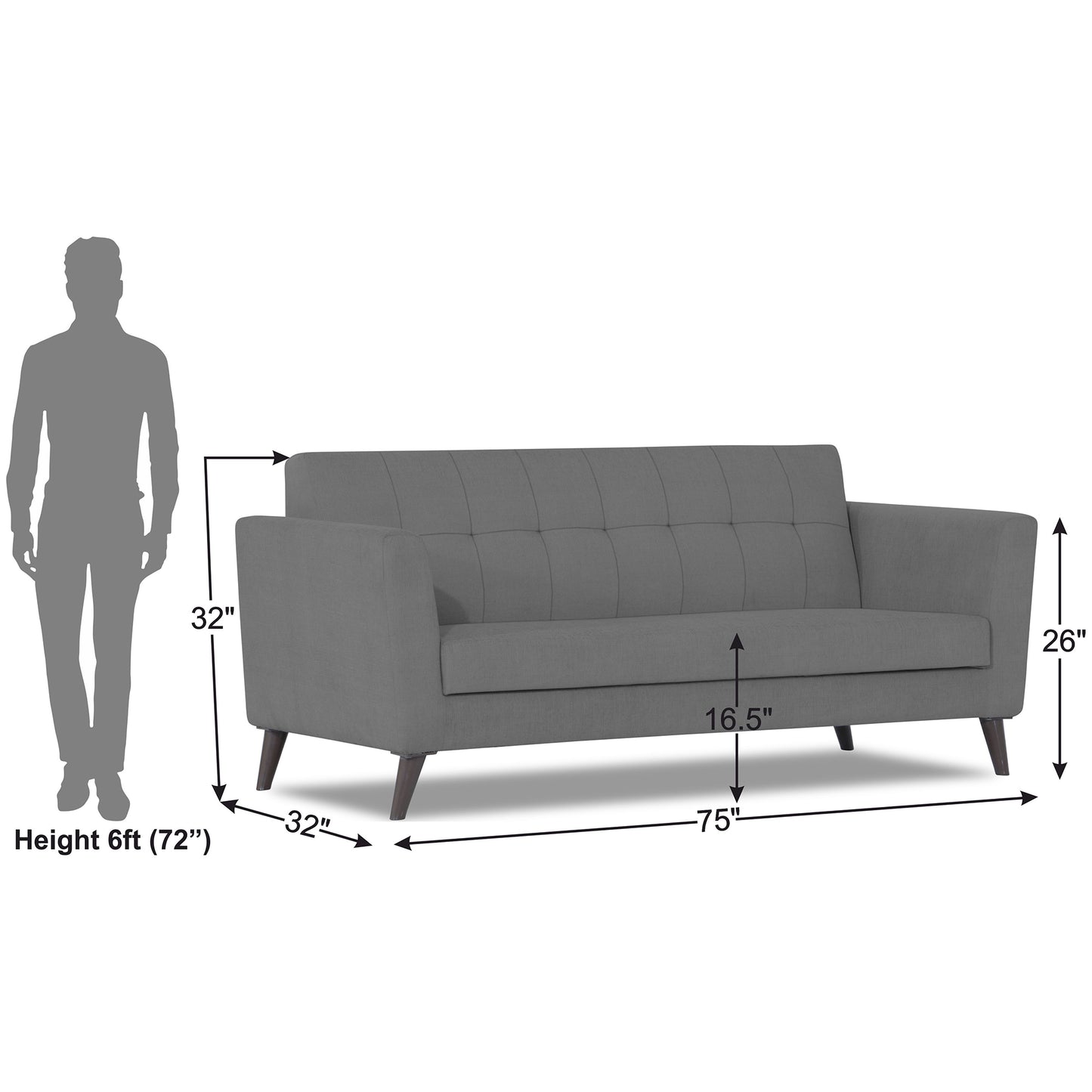 Adorn India Dannis 3 Seater Sofa