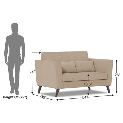 Adorn India Daniel 2 Seater Sofa (Beige) (3 Year Warranty)