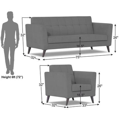 Adorn India Dannis 3+1+1 5 Seater Sofa Set
