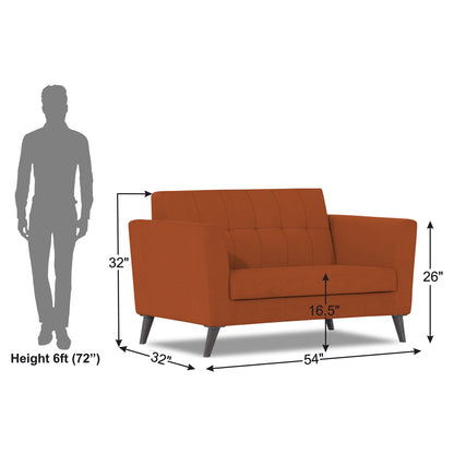 Adorn India Dannis 2 Seater Sofa (Rust) (3 Year Warranty)