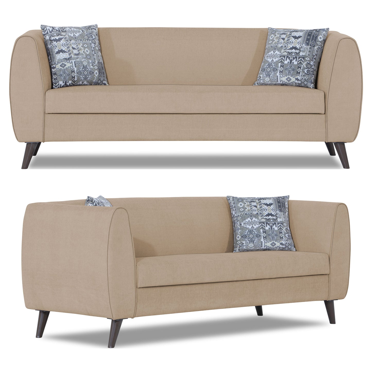 Adorn India Mason 3+1+1 5 Seater Sofa Set (Aqua Blue)
