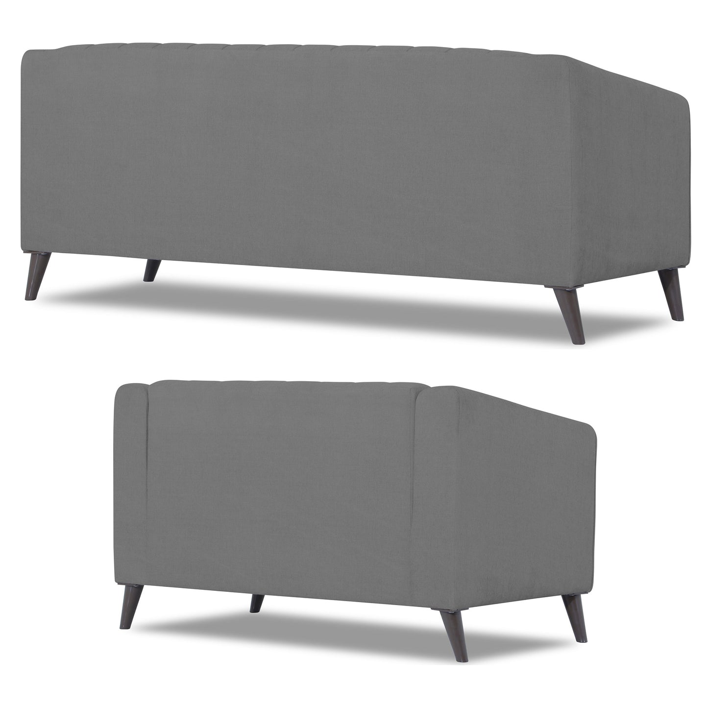 Adorn India Premium Laurel 3+2 5 Seater Sofa Set (Grey) (3 Year Warranty)