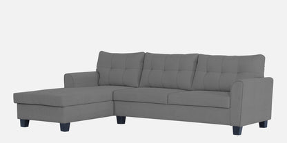 Adorn India Moris L Shape 6 Seater Sofa Set LHS (Grey) (3 Year Warranty)