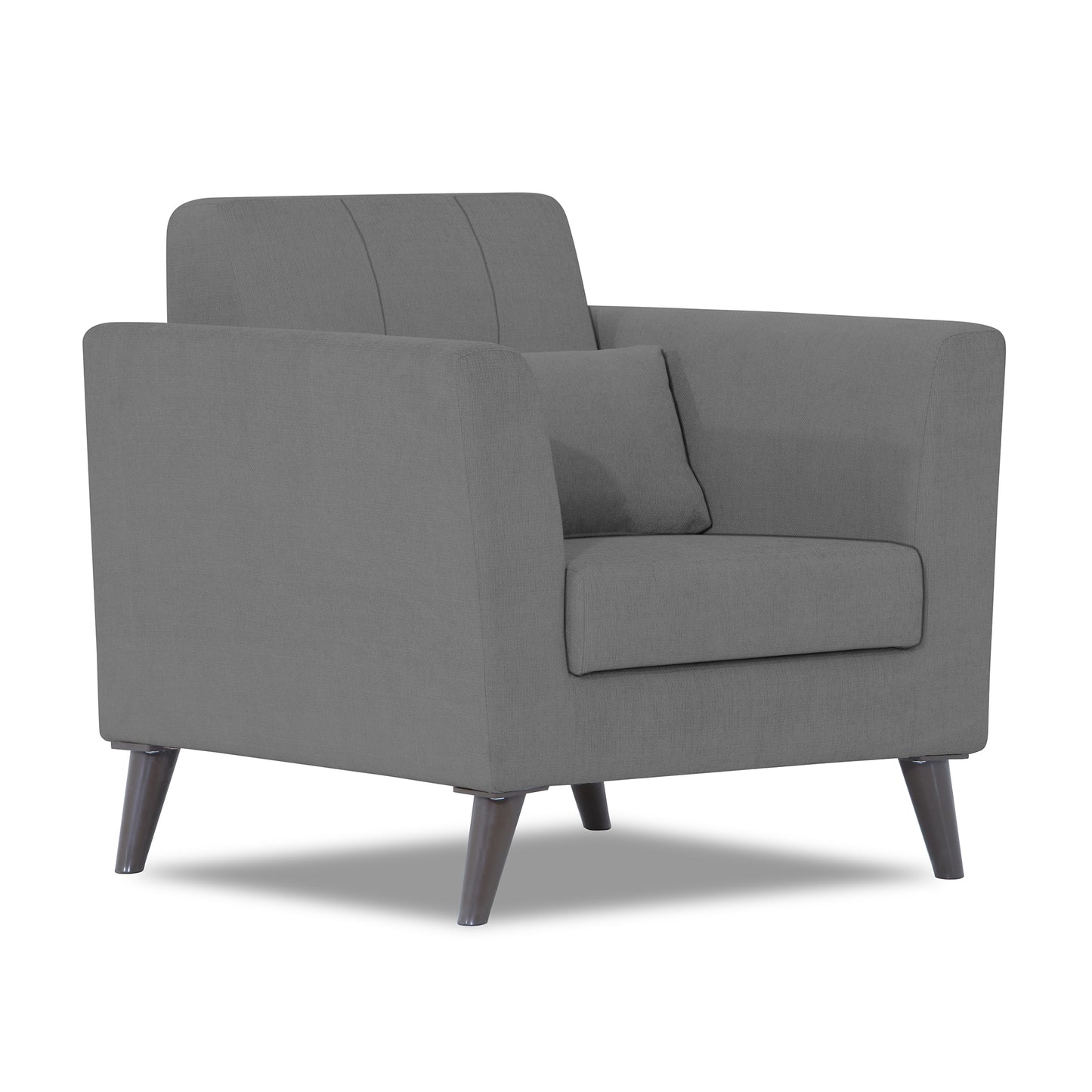 Adorn India Daniel 1 Seater Sofa (Grey) (3 Year Warranty)