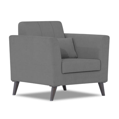 Adorn India Daniel 1 Seater Sofa (Grey) (3 Year Warranty)