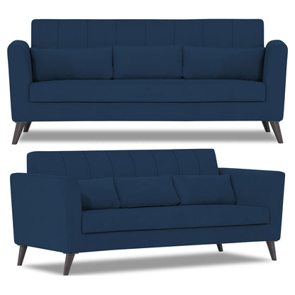 Adorn India Daniel 3+2+1 6 Seater Sofa Set (Blue) (3 Year Warranty)