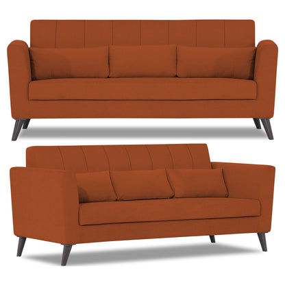 Adorn India Daniel 3+2 5 Seater Sofa Set (Rust) (3 Year Warranty)