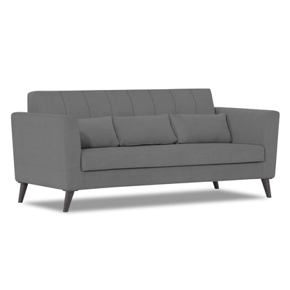 Adorn India Daniel 3 Seater Sofa (Grey) (3 Year Warranty)