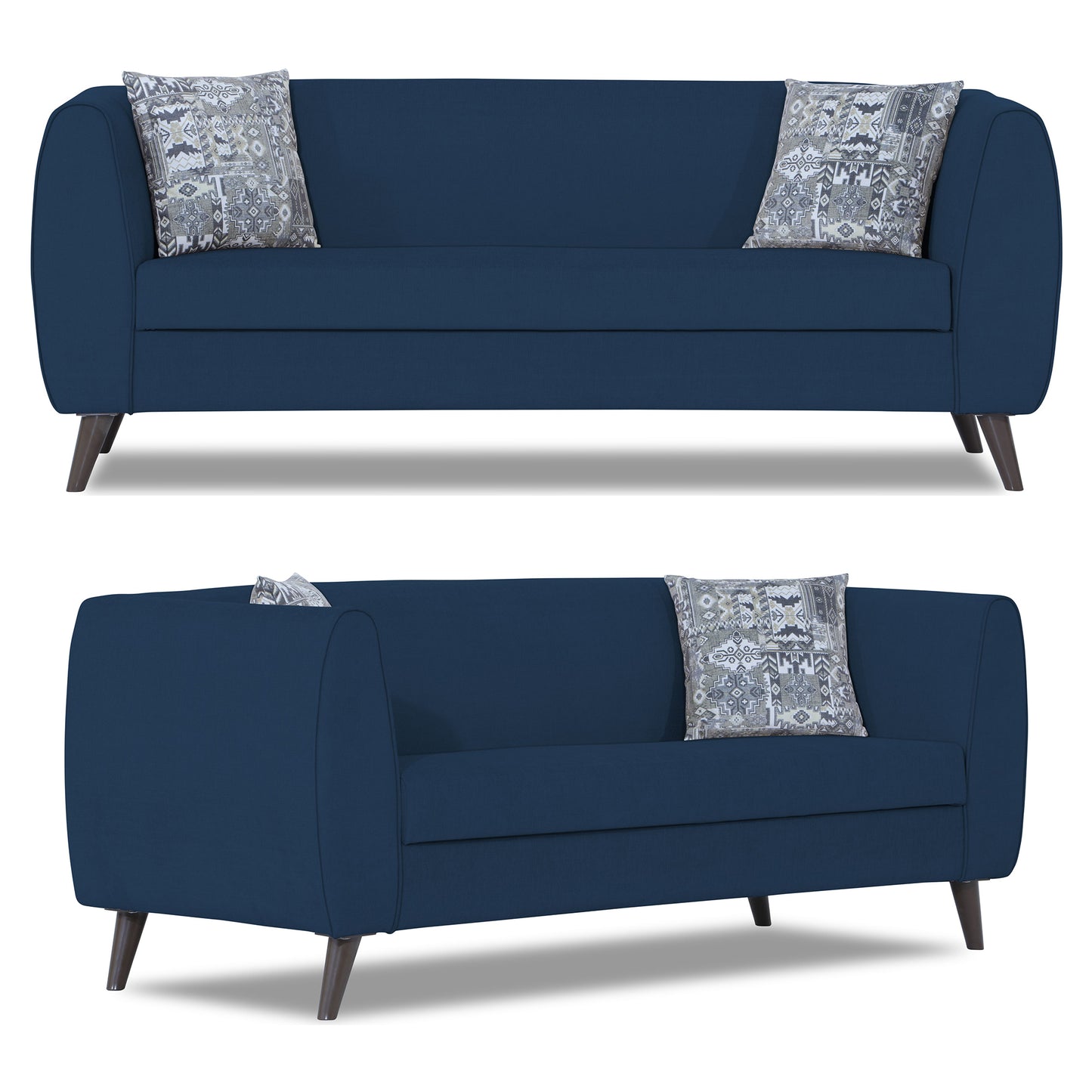 Adorn India Mason 3+1+1 5 Seater Sofa Set (Aqua Blue)