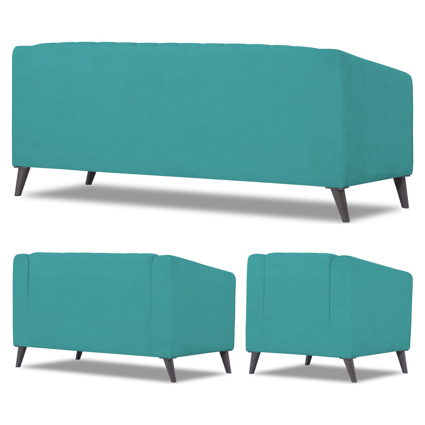 Adorn India Premium Laurel 3+2+1 6 Seater Sofa Set (Aqua Blue) (3 Year Warranty)