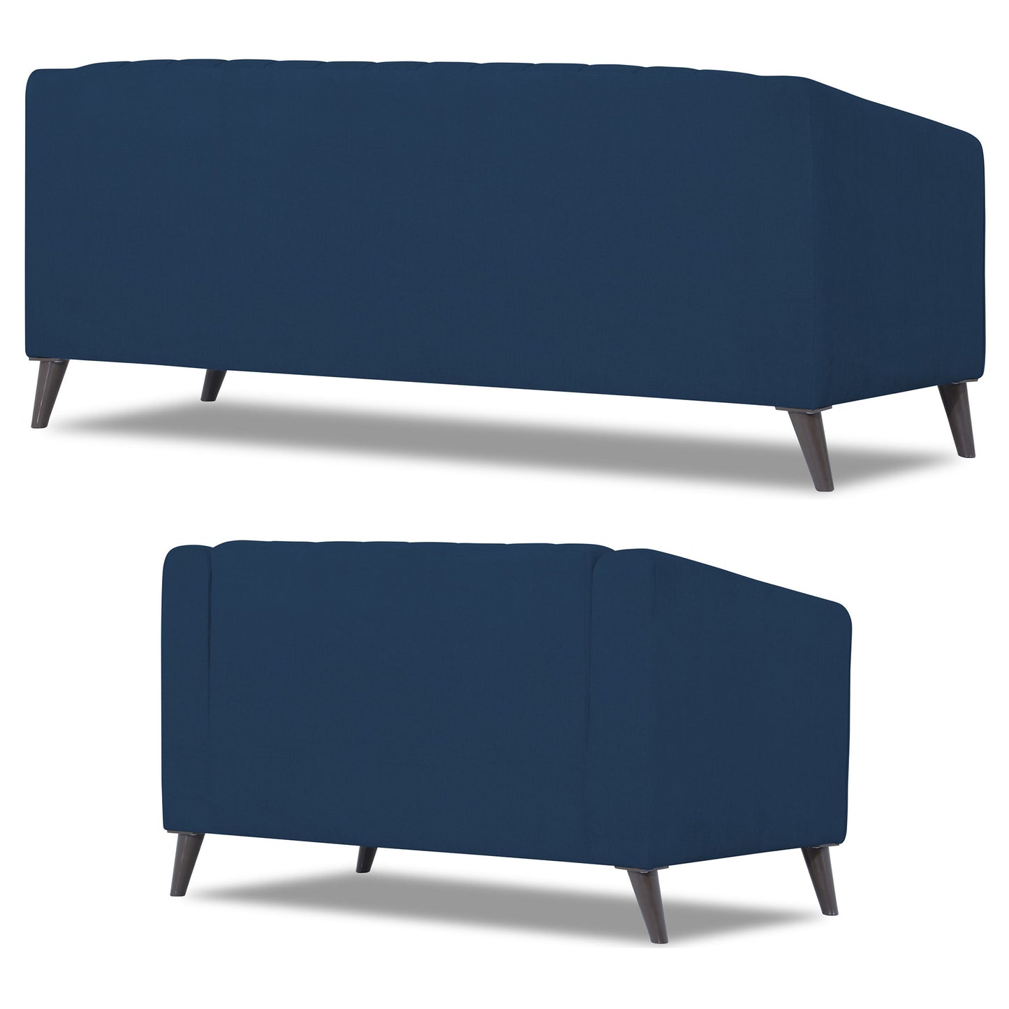 Adorn India Premium Laurel 3+2 5 Seater Sofa Set (Blue) (3 Year Warranty)
