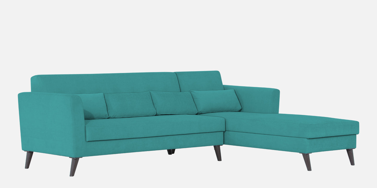 Adorn India Daniel L Shape 6 Seater Sofa Set RHS (Aqua Blue) (3 Year Warranty)