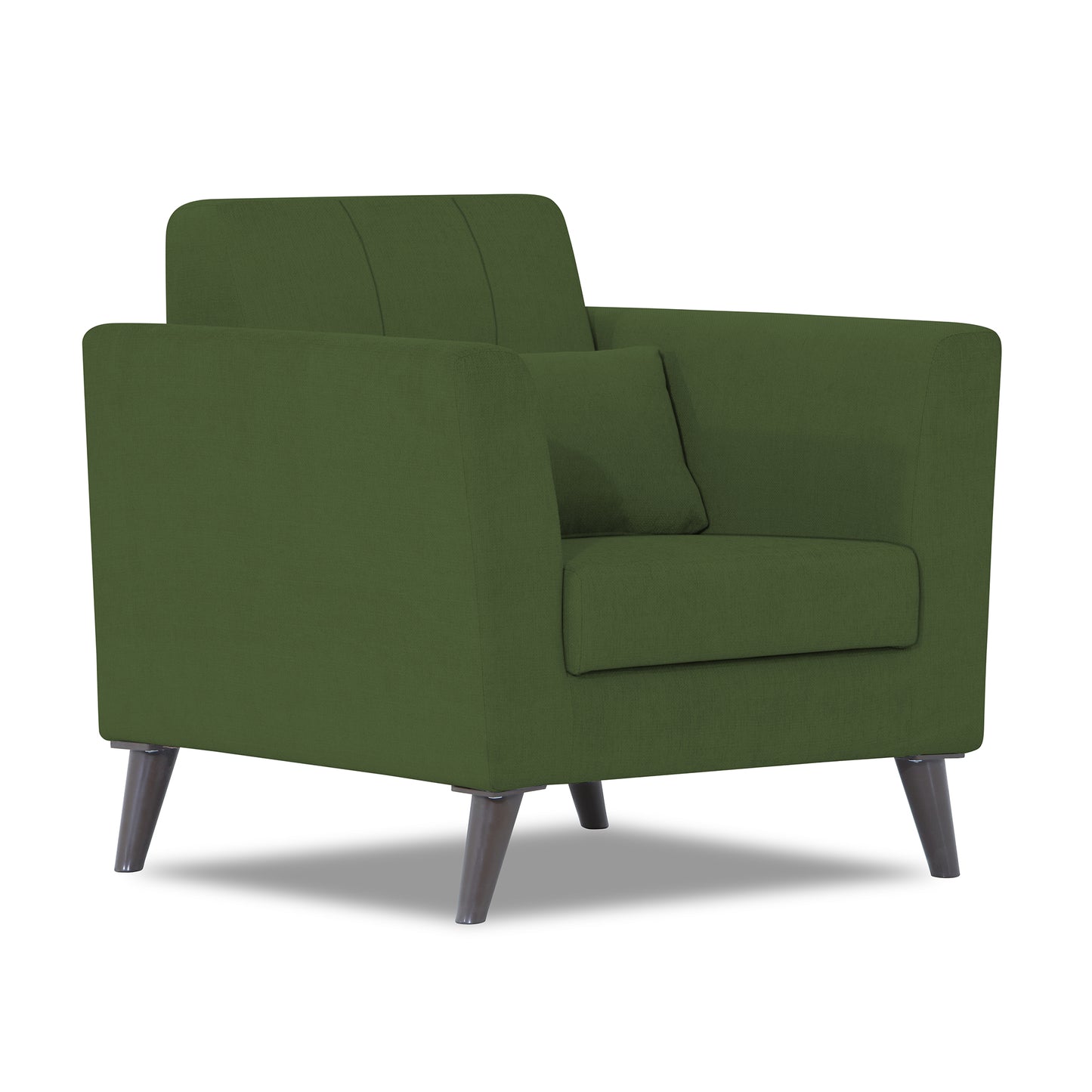Adorn India Daniel 1 Seater Sofa (Green) (3 Year Warranty)
