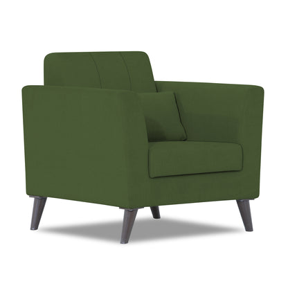 Adorn India Daniel 1 Seater Sofa (Green) (3 Year Warranty)