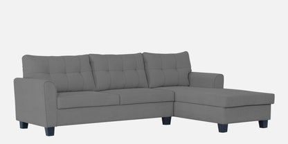 Adorn India Moris L Shape 6 Seater Sofa Set RHS (Grey) (3 Year Warranty)