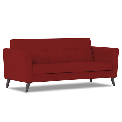 Adorn India Dannis 3 Seater Sofa (Red) (3 Year Warranty)