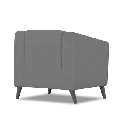 Adorn India Premium Laurel 1 Seater Sofa (Grey) (3 Year Warranty)
