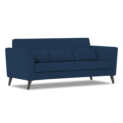Adorn India Daniel 3 Seater Sofa (Blue) (3 Year Warranty)