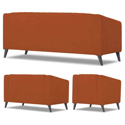 Adorn India Premium Laurel 3+2+1 6 Seater Sofa Set (Rust) (3 Year Warranty)