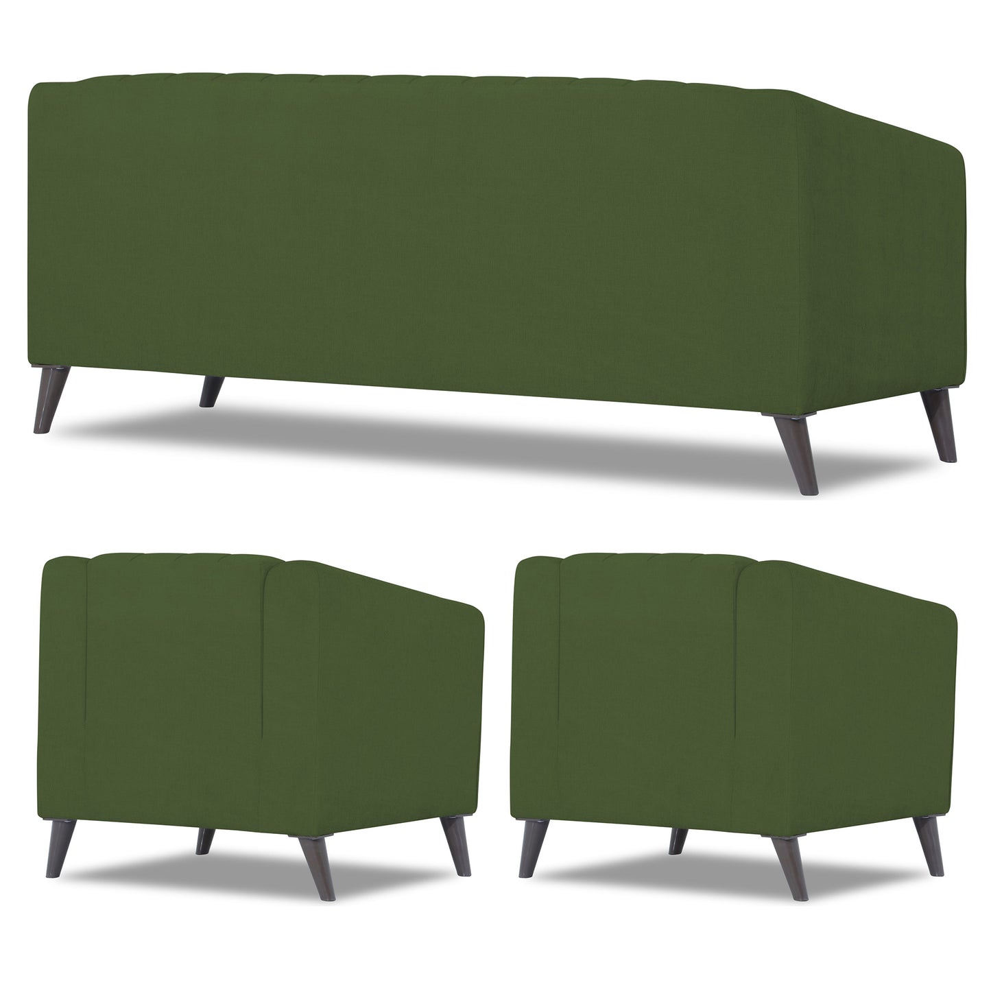 Adorn India Premium Laurel 3+1+1 5 Seater Sofa Set (Green) (3 Year Warranty)