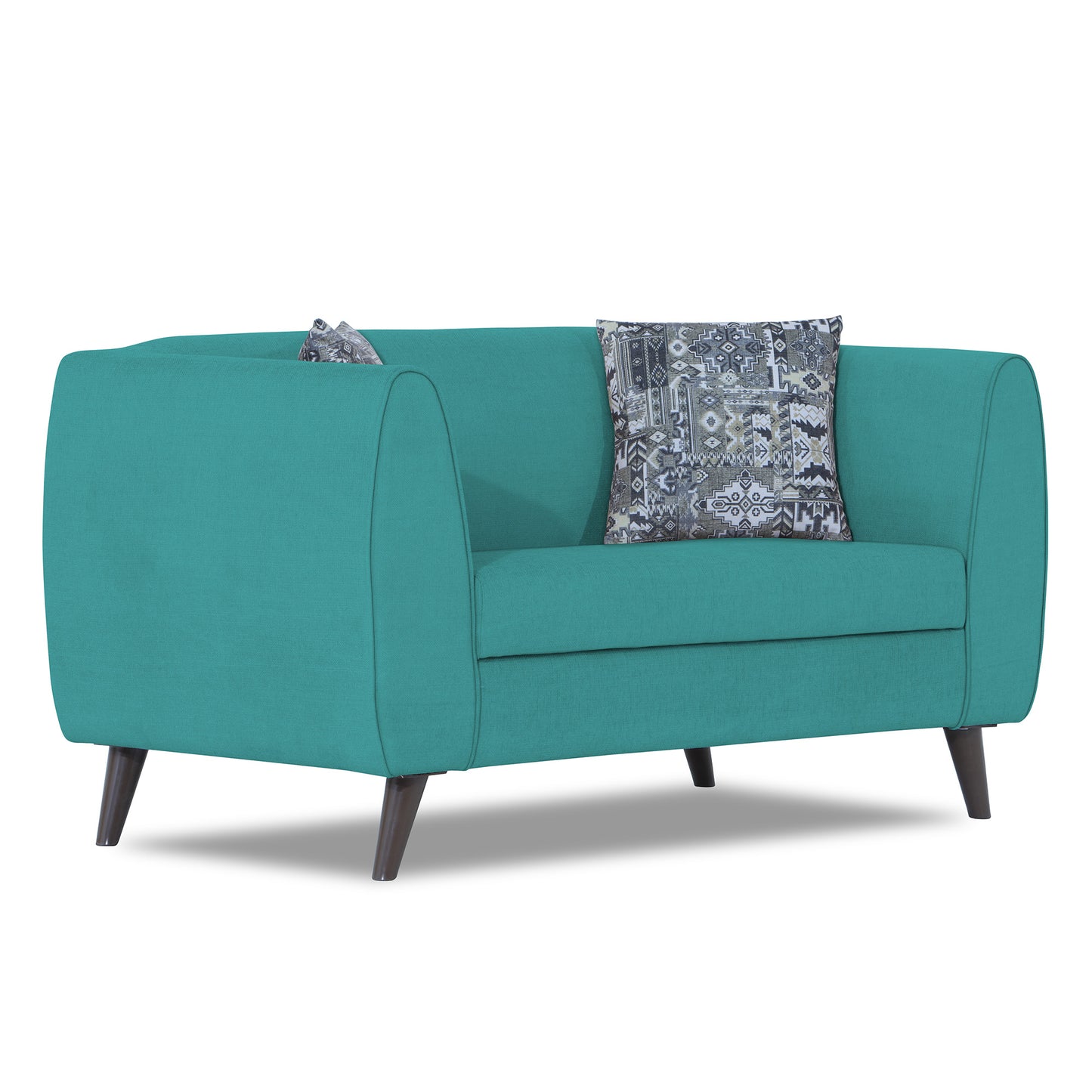 Adorn India Mason 2 Seater Sofa (Aqua Blue)