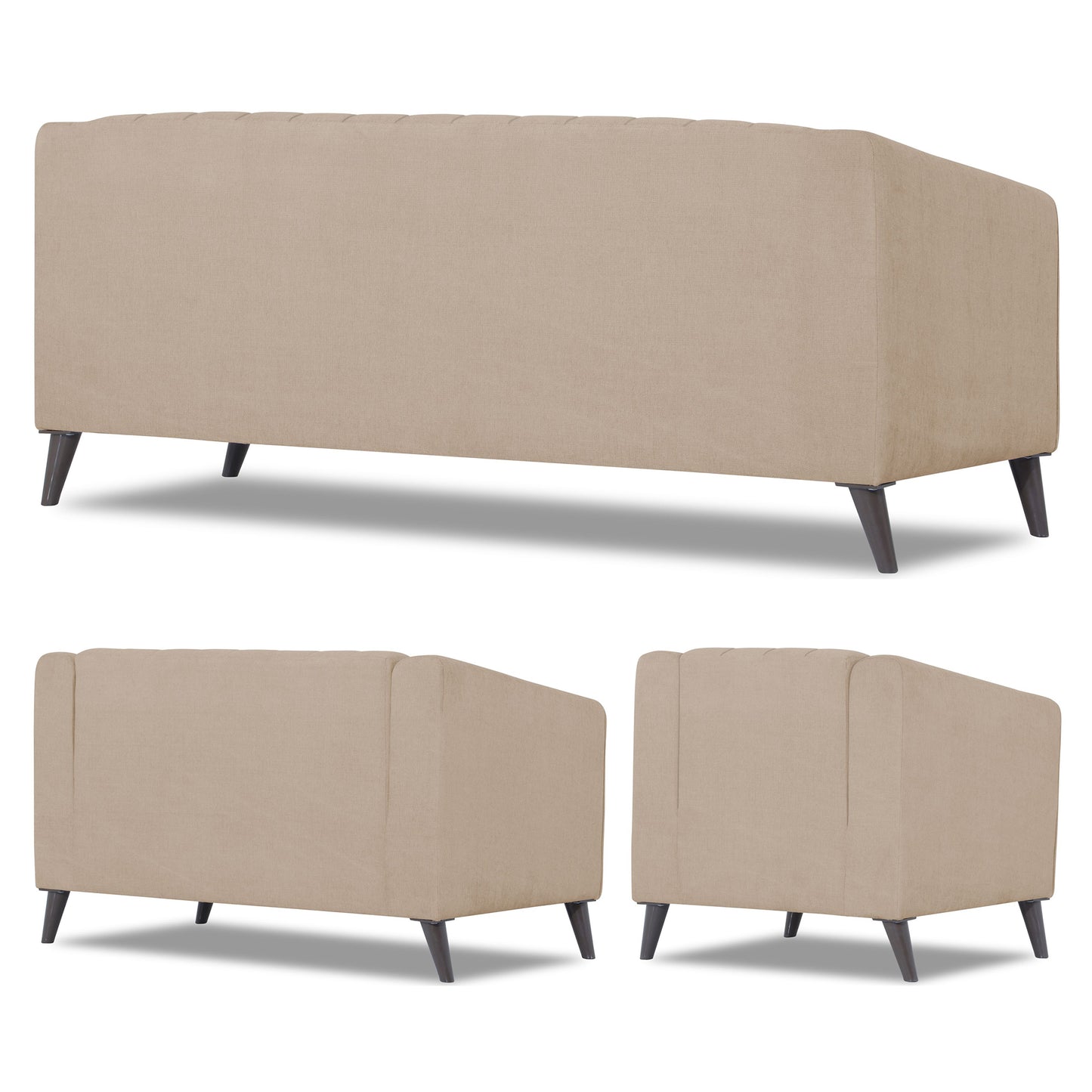 Adorn India Premium Laurel 3+2+1 6 Seater Sofa Set (Beige) (3 Year Warranty)