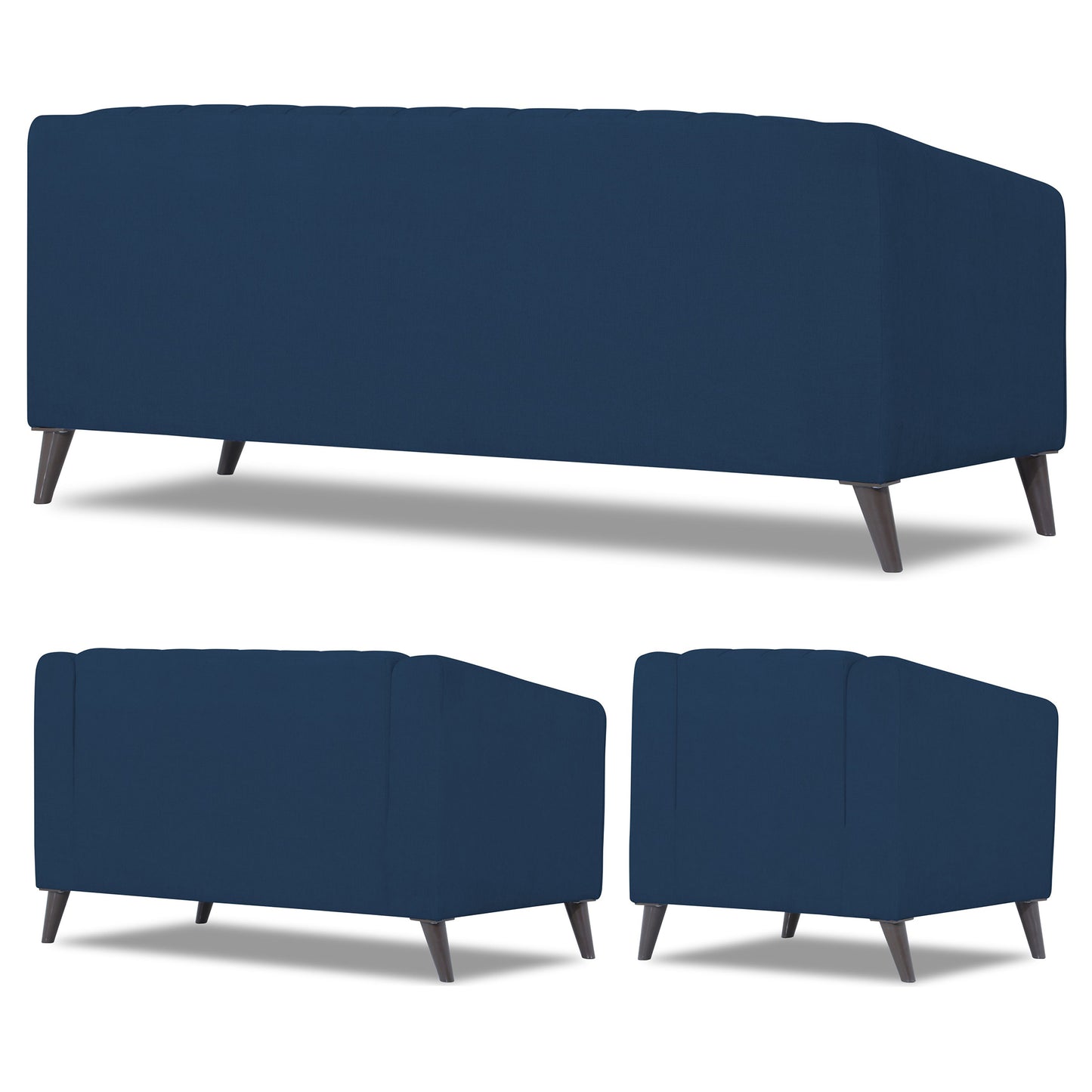 Adorn India Premium Laurel 3+2+1 6 Seater Sofa Set (Blue) (3 Year Warranty)