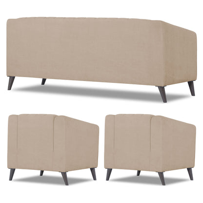 Adorn India Premium Laurel 3+1+1 5 Seater Sofa Set (Beige) (3 Year Warranty)