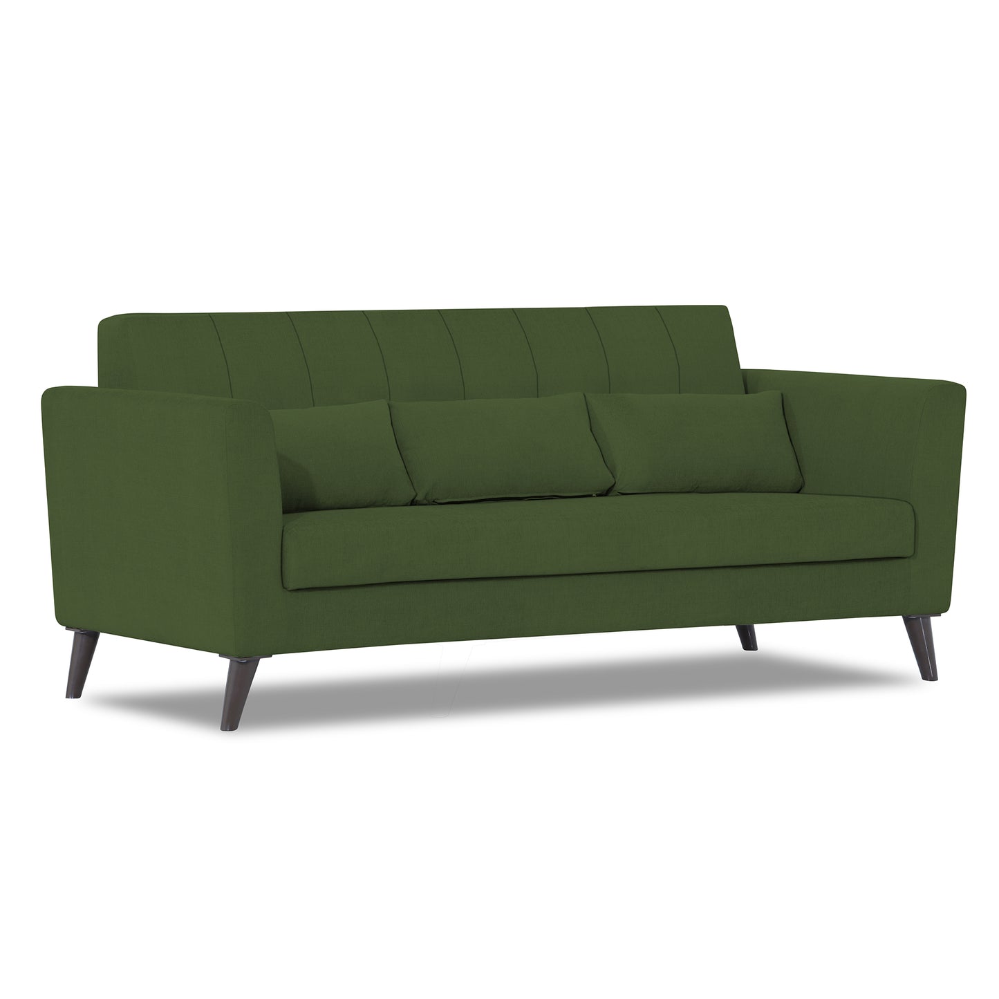 Adorn India Daniel 3 Seater Sofa (Green) (3 Year Warranty)