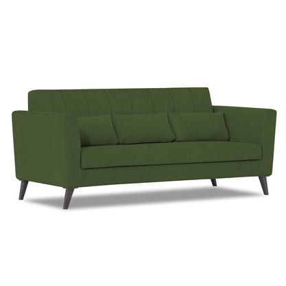 Adorn India Daniel 3 Seater Sofa (Green) (3 Year Warranty)