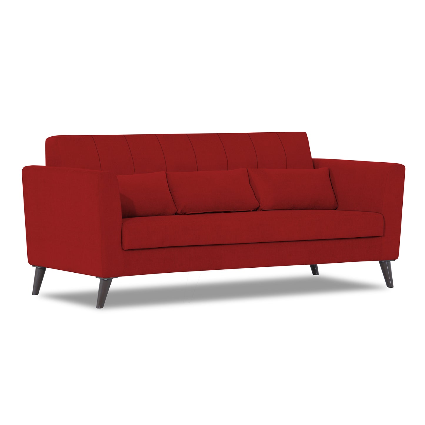 Adorn India Daniel 3 Seater Sofa (Red) (3 Year Warranty)