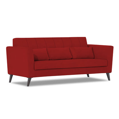 Adorn India Daniel 3 Seater Sofa (Red) (3 Year Warranty)
