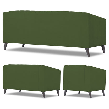Adorn India Premium Laurel 3+2+1 6 Seater Sofa Set (Green) (3 Year Warranty)