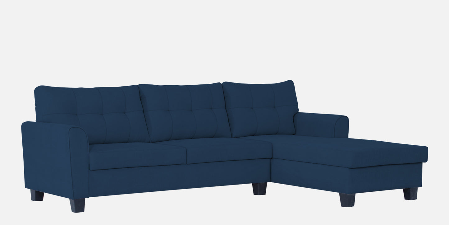 Adorn India Moris L Shape 6 Seater Sofa Set RHS (Blue) (3 Year Warranty)
