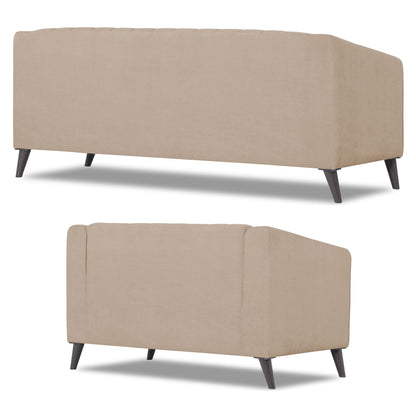 Adorn India Premium Laurel 3+2 5 Seater Sofa Set (Beige) (3 Year Warranty)