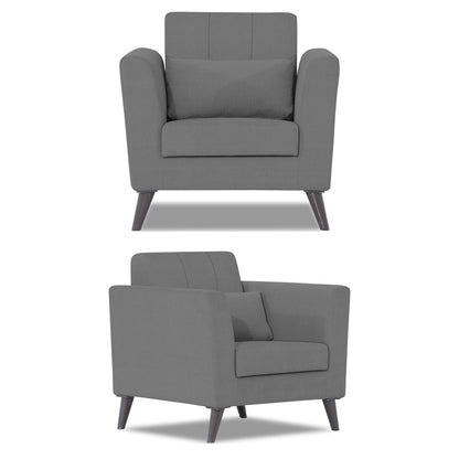 Adorn India Daniel 3+1+1 5 Seater Sofa Set (Grey) (3 Year Warranty)