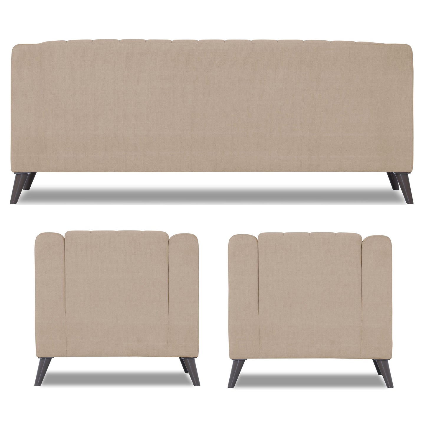 Adorn India Premium Laurel 3+1+1 5 Seater Sofa Set (Beige) (3 Year Warranty)
