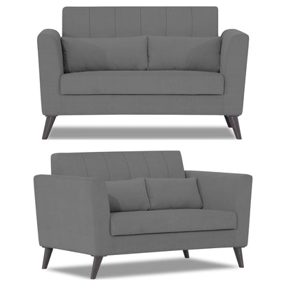 Adorn India Daniel 3+2 5 Seater Sofa Set (Grey) (3 Year Warranty)
