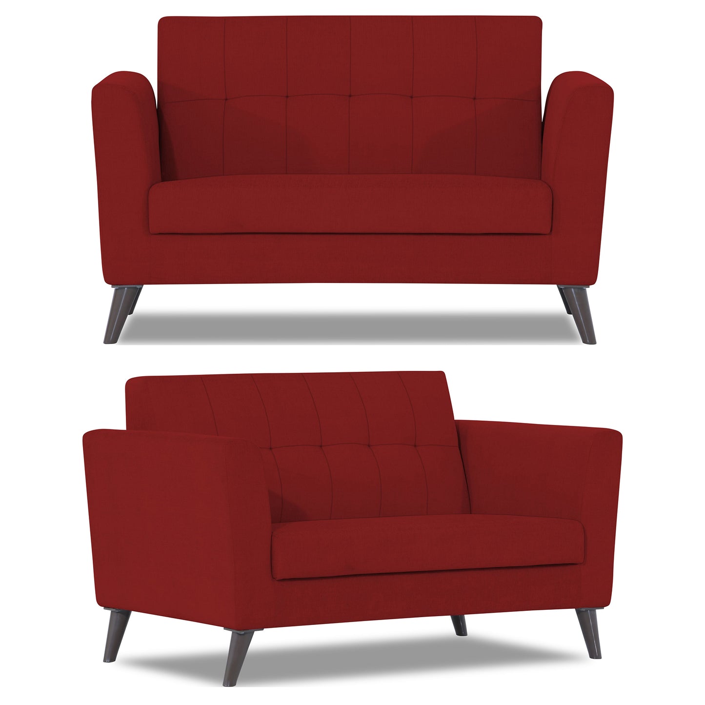 Adorn India Dannis 3+2+1 6 Seater Sofa Set (Red) (3 Year Warranty)