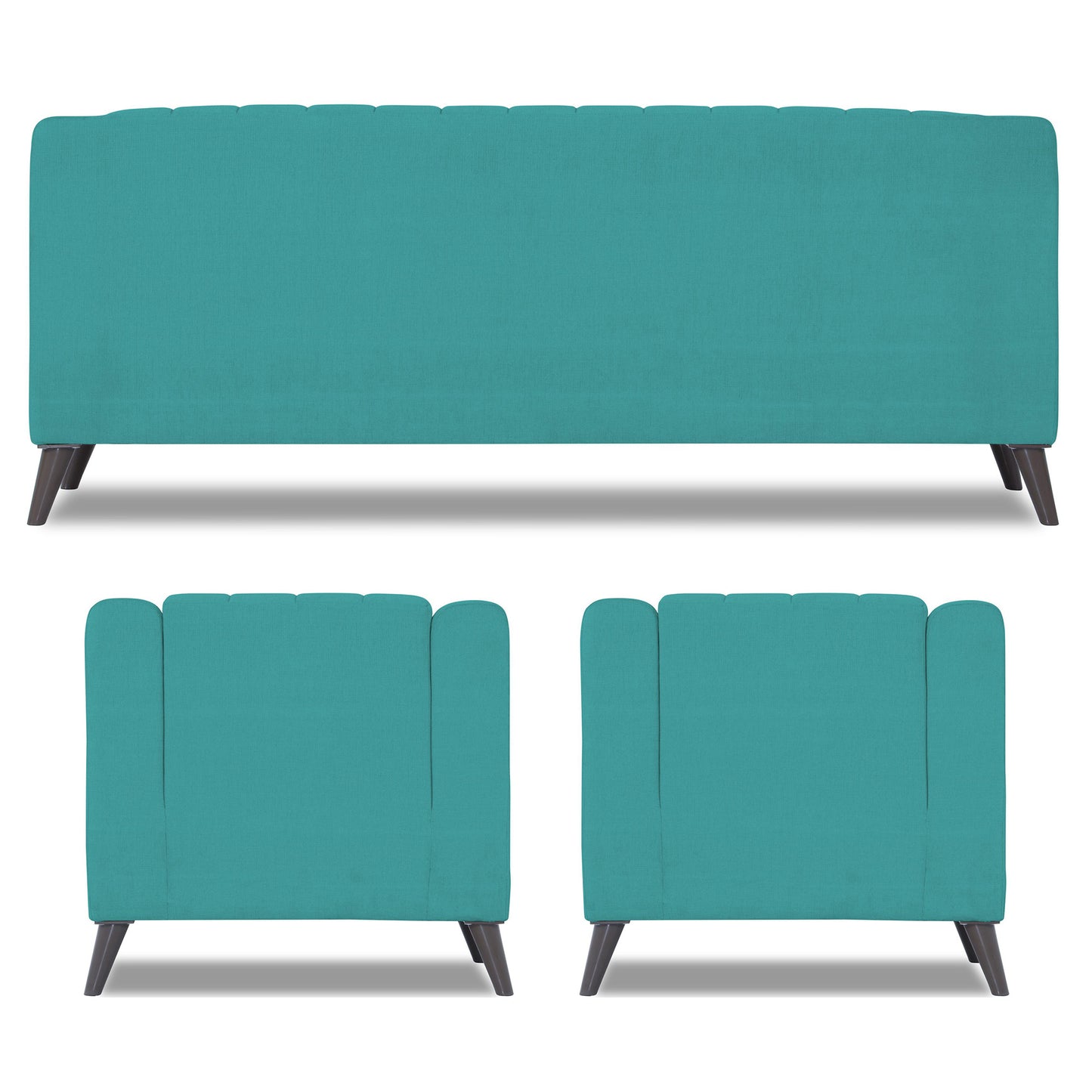 Adorn India Premium Laurel 3+1+1 5 Seater Sofa Set (Aqua Blue) (3 Year Warranty)
