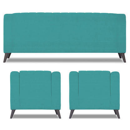 Adorn India Premium Laurel 3+1+1 5 Seater Sofa Set (Aqua Blue) (3 Year Warranty)