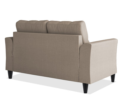 Adorn India Maddox Tufted 2 Seater Sofa (Beige) (3 Year Warranty)