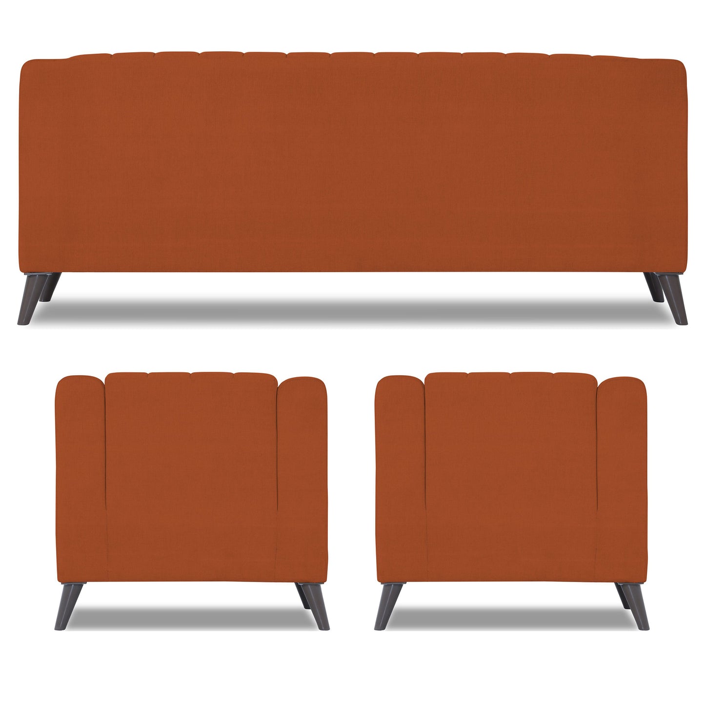 Adorn India Premium Laurel 3+1+1 5 Seater Sofa Set (Rust) (3 Year Warranty)