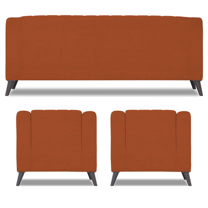 Adorn India Premium Laurel 3+1+1 5 Seater Sofa Set (Rust) (3 Year Warranty)
