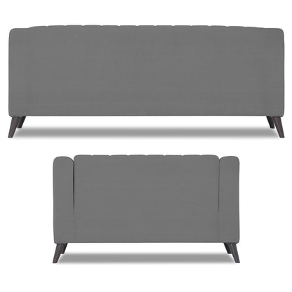 Adorn India Premium Laurel 3+2 5 Seater Sofa Set (Grey) (3 Year Warranty)