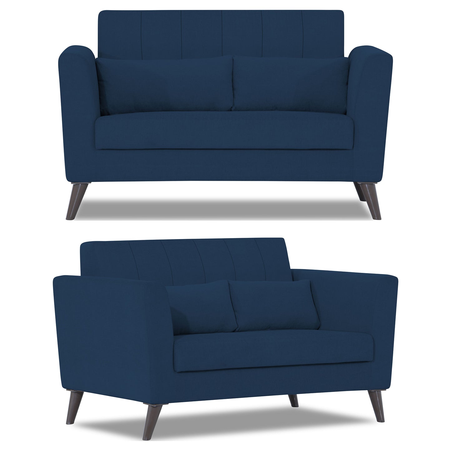 Adorn India Daniel 3+2+1 6 Seater Sofa Set (Blue) (3 Year Warranty)