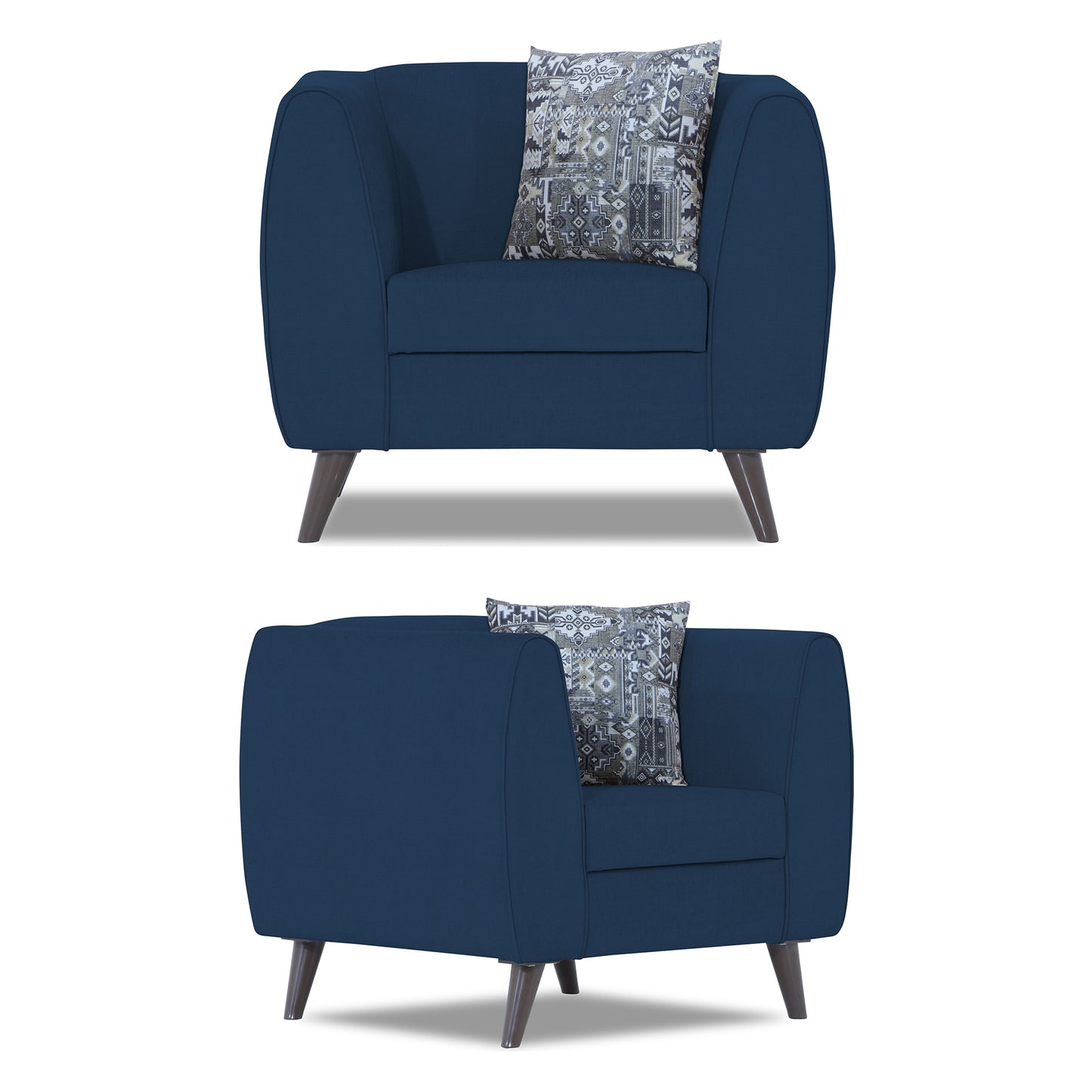 Adorn India Mason 3+1+1 5 Seater Sofa Set (Aqua Blue)