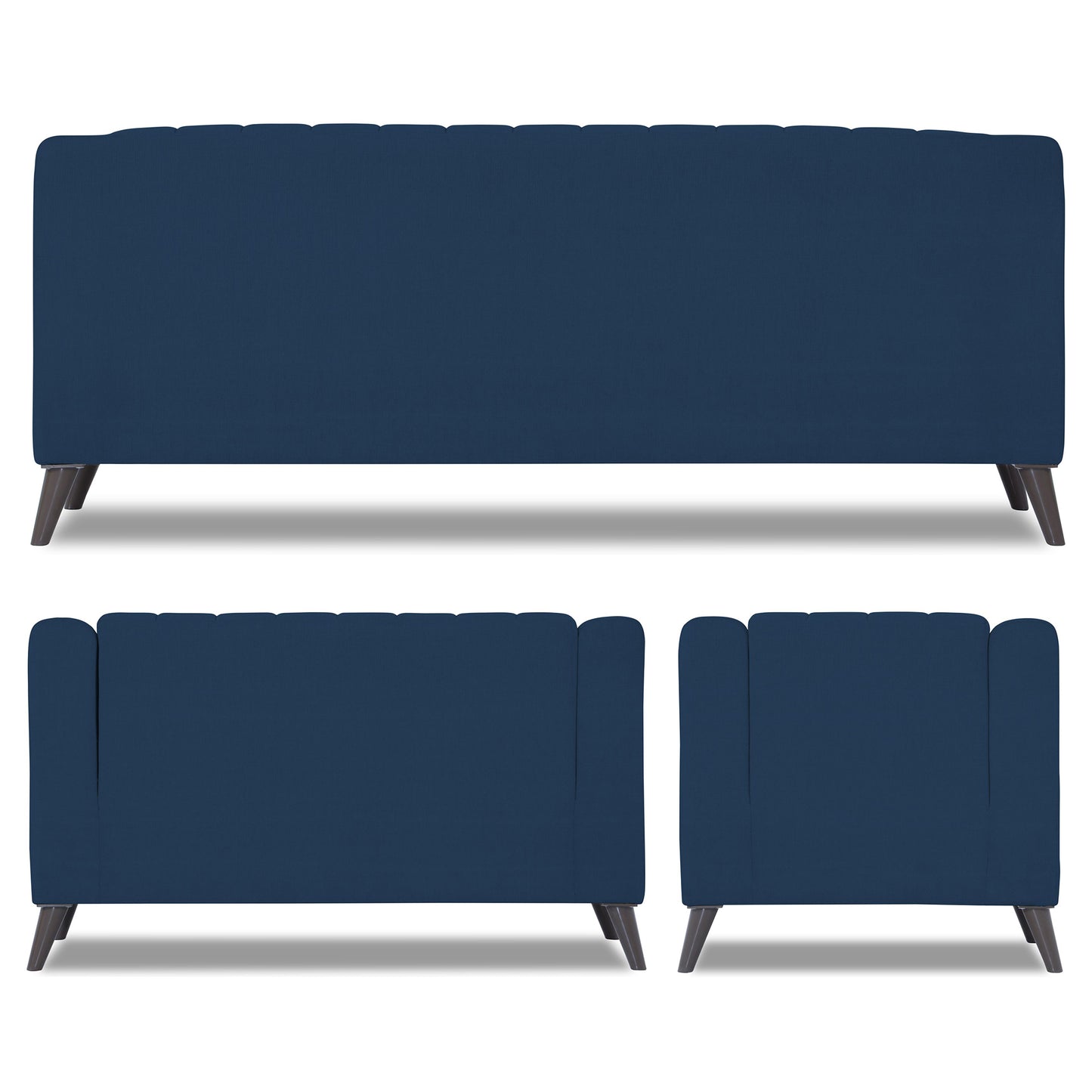 Adorn India Premium Laurel 3+2+1 6 Seater Sofa Set (Blue) (3 Year Warranty)